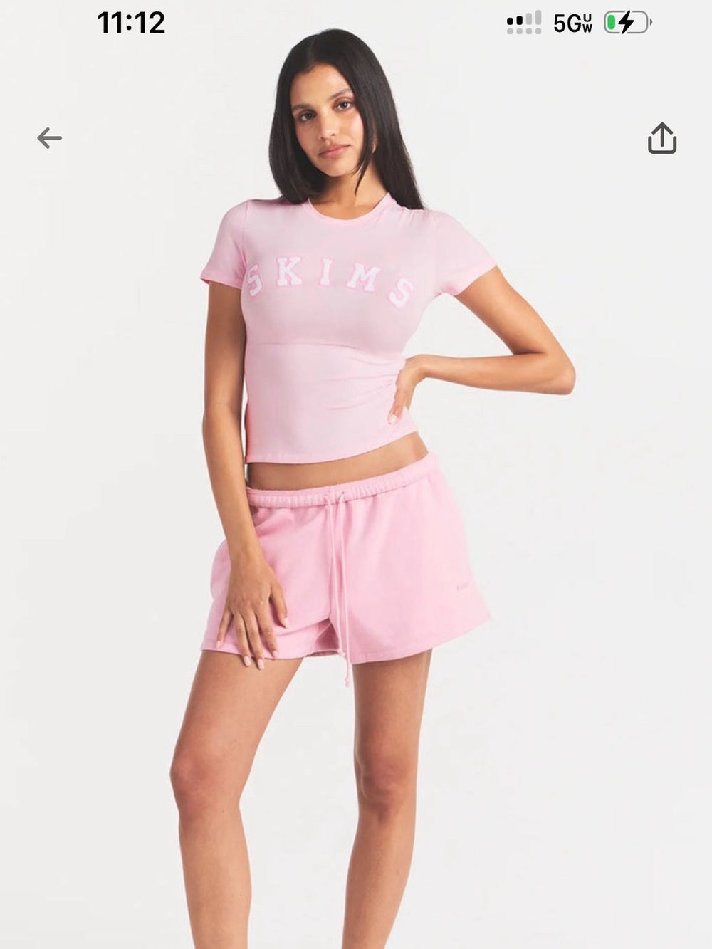 SKIMS Pink Cotton Jersey Logo T-Shirt NWT Limited Edition - Picture 5 of 5